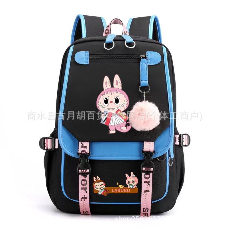 School Bag Printed Backpack USB Port Anime Cartoon Student Large Capacity Canvas Bag