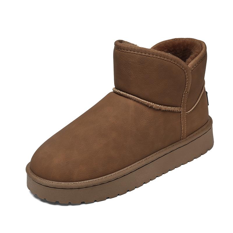 Snow boots winter new waterproof warm cold resistant piled thickened bread shoes fur integrated cotton shoes