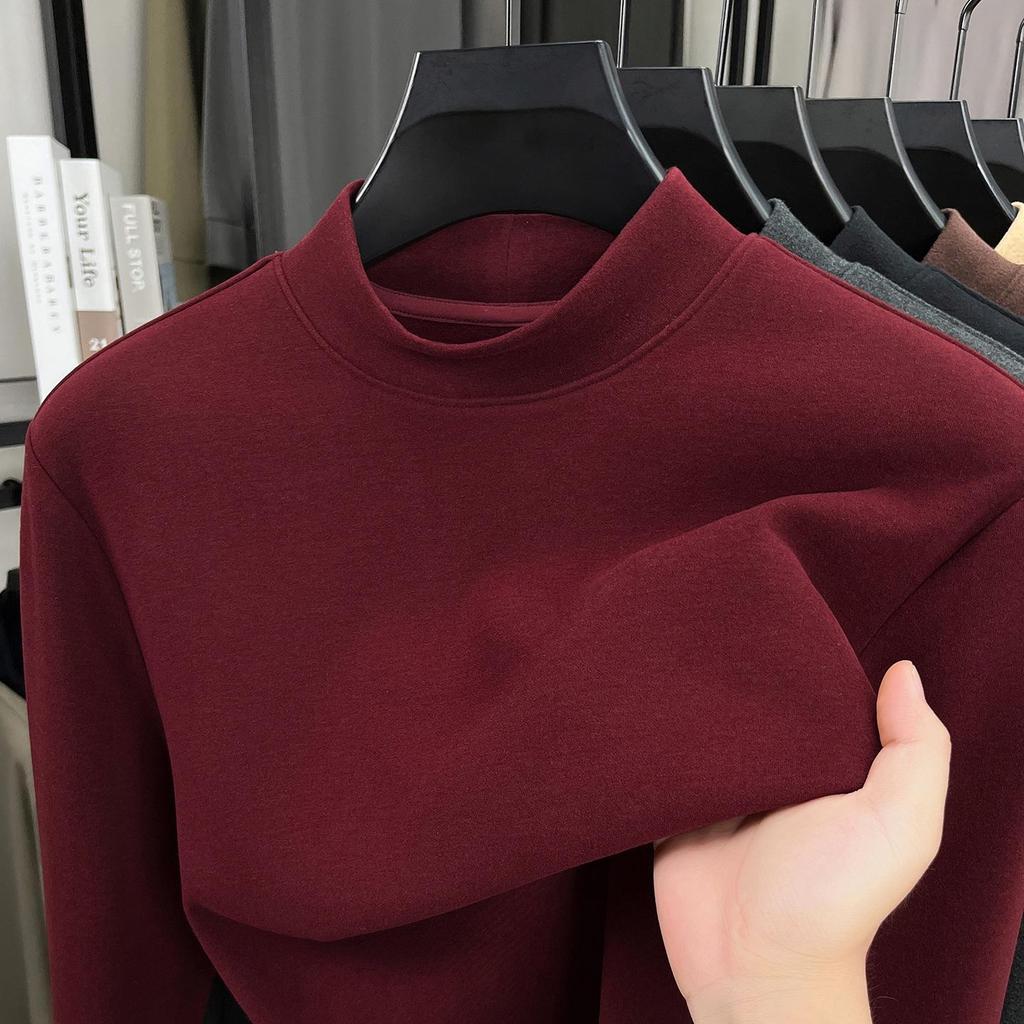 Men's Antibacterial Mulberry Silk & Wool Half-High Neck Sweatshirt