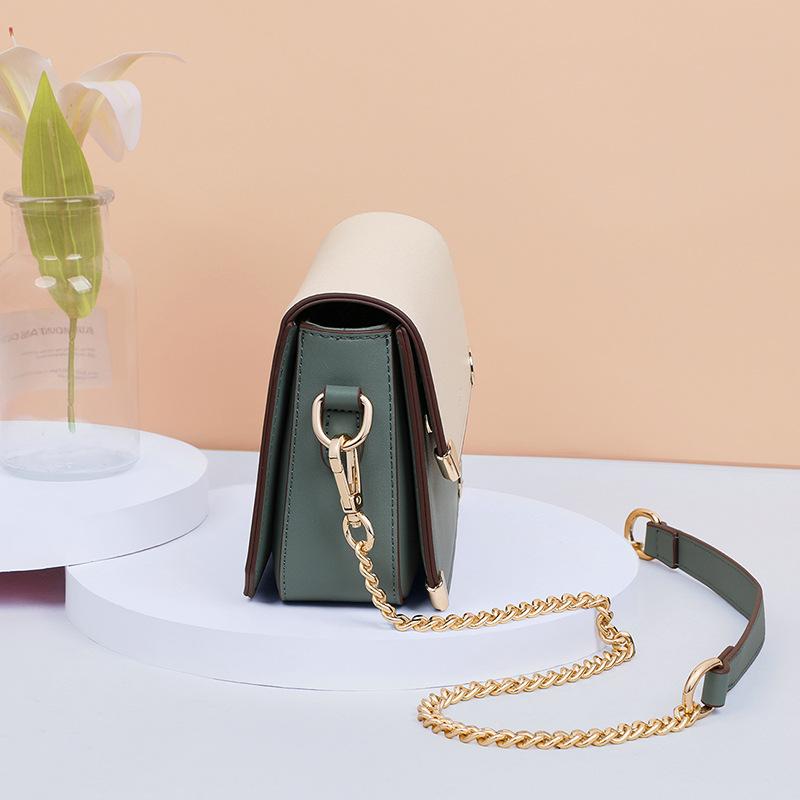 Bag Women'S Crossbody Versatile Fashion Shoulder Chain Saddle Bag Leather Small Square Bag Luggage