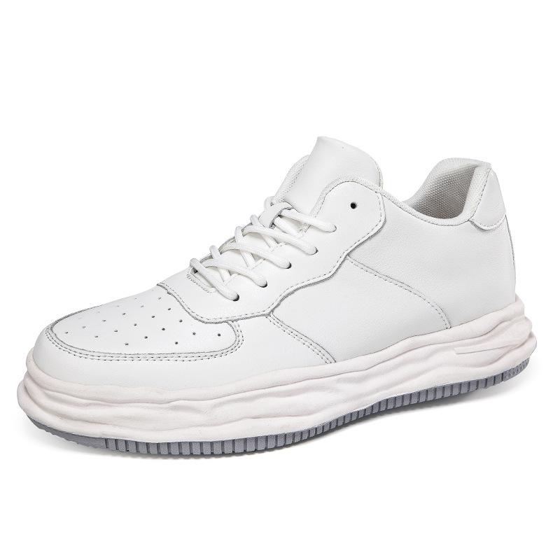 Spring heightening men's shoes leather surface breathable casual sports shoes men's dissolving shoes men's thick soles