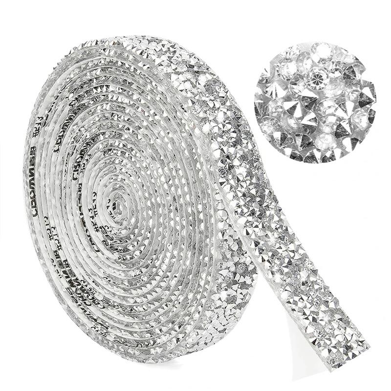 1 Yard Garment Accessories Multicolor Sewing Ribbon DIY Hot Fix Strass 1.5cm Rhinestones Appliques Tape Trim