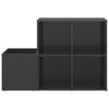 Vidaxl Shoe Cabinet, Grey With Gloss, 105X35.5X70 Cm