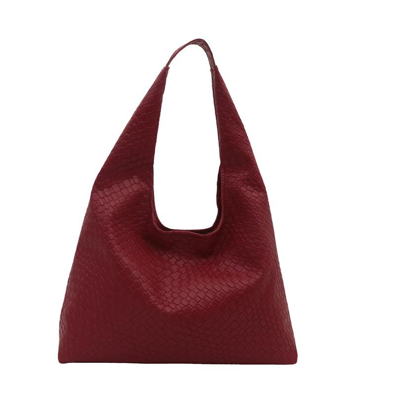 Wholesale Woven Underarm Tote Bag 2025 New Retro Large Capacity Solid Color Shoulder Bag Popular