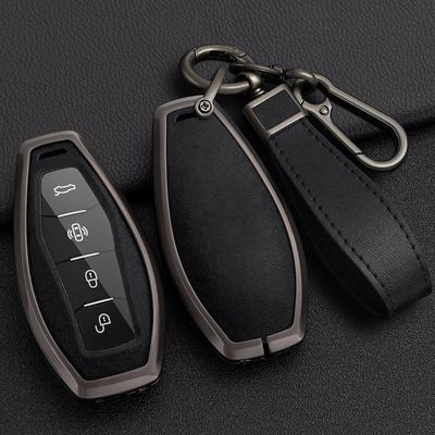 4 Buttons Zinc Alloy+ Leather Car Remote Key Case Cover Shell Fob For Faw Hongqi H5 Hongqi H5 Car Accessories