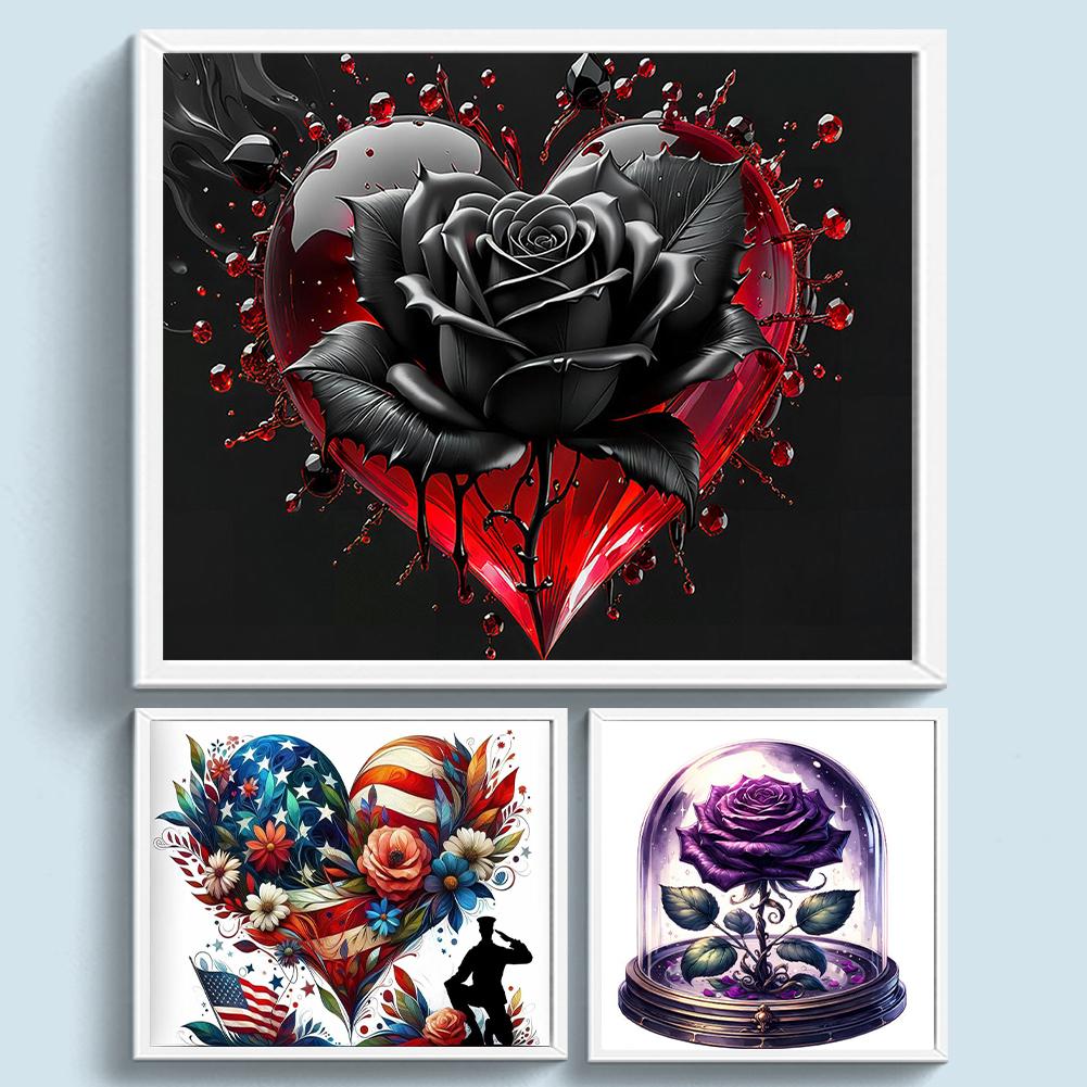 Kit Punto Croce con Stampa di Rose Set Artigianale da Ricamo Fai da Te 11CT Decorazione per la Casa