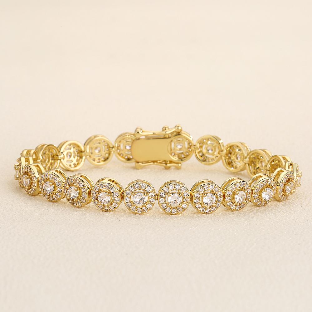 ZAKOL European And American Fashion Round AAA Zircon Bracelet Bangles Unisex Punk Style Hip-hop Jewelry