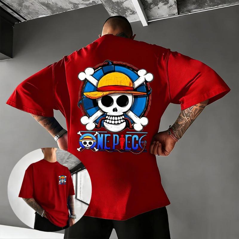 

One Piece Anime Luffy Skull Print T Shirt Men Women Cotton Short Sleeve Tee Summer 2026 Streetwear Casual Tops Graphic Tee Y2k 4XL