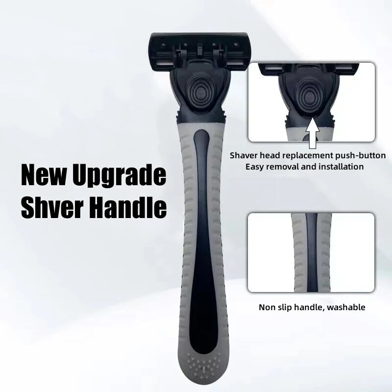 6layer Head Shaver Razor Manual Stainless Steel Classic Double Edge Blade Razor Safety Shaving Beard Moustache Manual Shaver
