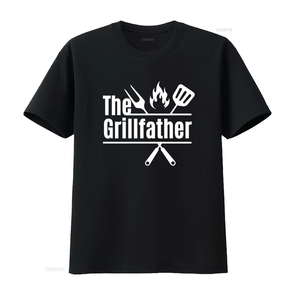 The Grillfather Mens T Shirt Perfect Fathers Day for Grill Masters BBQ Lovers Dads vintage Washed designer clothes Casual