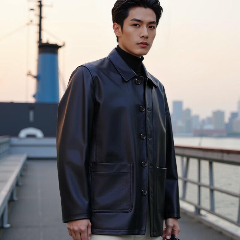 Hengyuanxiang Men's Genuine Leather Jacket