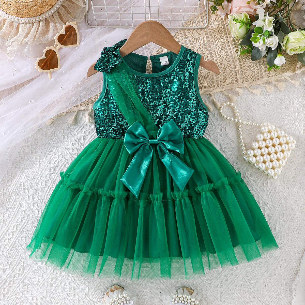 

New Fashion Girls Dress Christmas Dress 3-4Y зелений