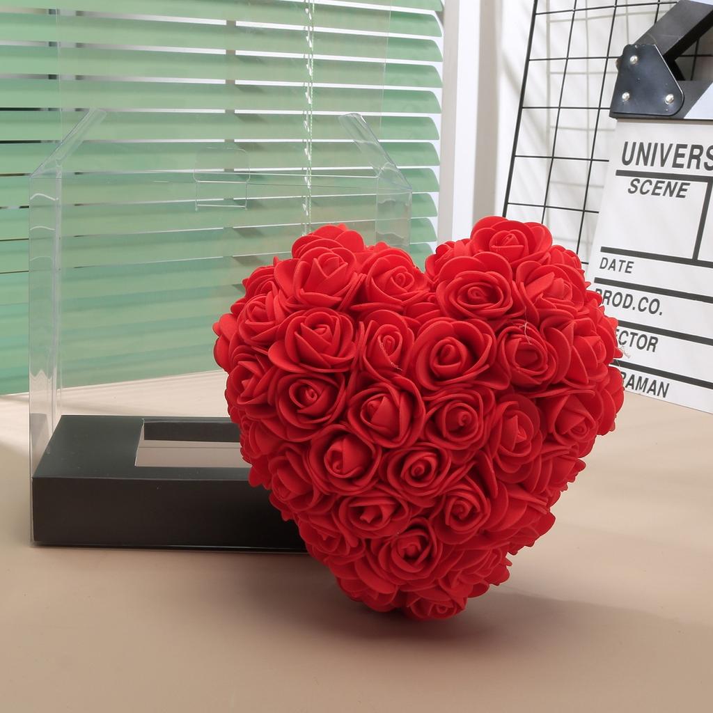 15cm Artificial Rose Gift Box Silk Flower Arrangement For Wedding Decor Valentines Day Mothers Day Present And Home Decoration