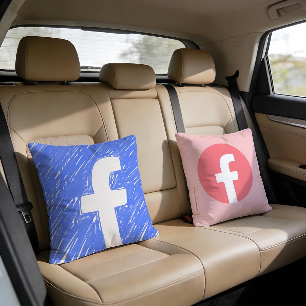 Fashion Logo FFacebook Anime Cushion Cover Short plush pillowcase for bed sofa carwashable