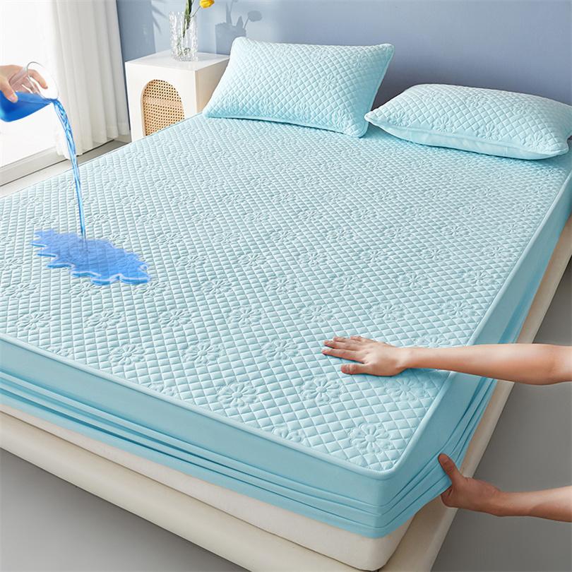 

Толстый 3D Воздушный Тканевый Наматрасник 100% Водонепроницаемый Защитник Матраса Ультра Мягкий Комфортный Простынь на Резинке (Наволочка можно заказать) 90x200x30cm синий