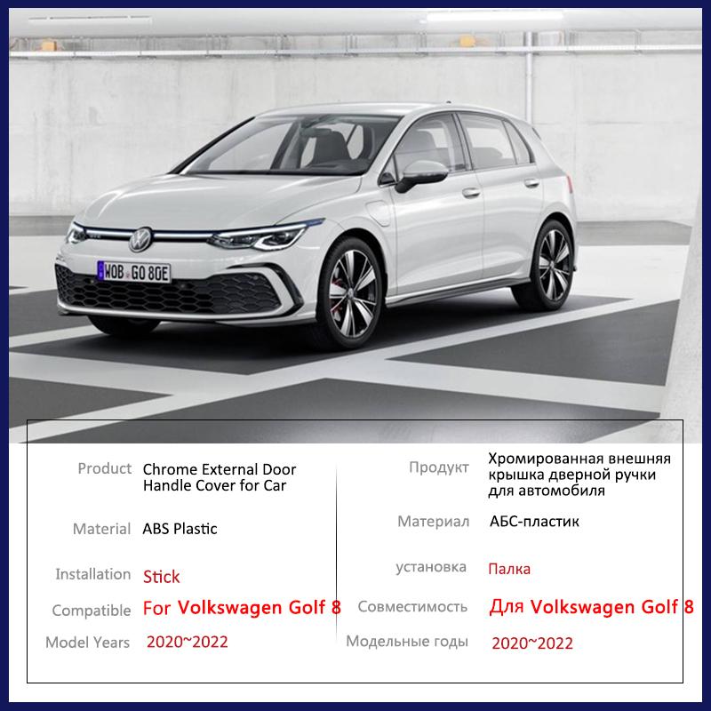 Car Handle Cover for Volkswagen VW Golf 8 Mk8 2020 2021 2022 Gloss Black Smart  Sticker Trim Car Protective Film Accessories