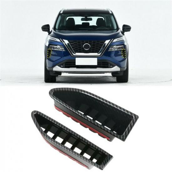 Carbon Fiber 2X Front Headlight Eyebrow Cover Trim for Nissan Rogue 2021 2022