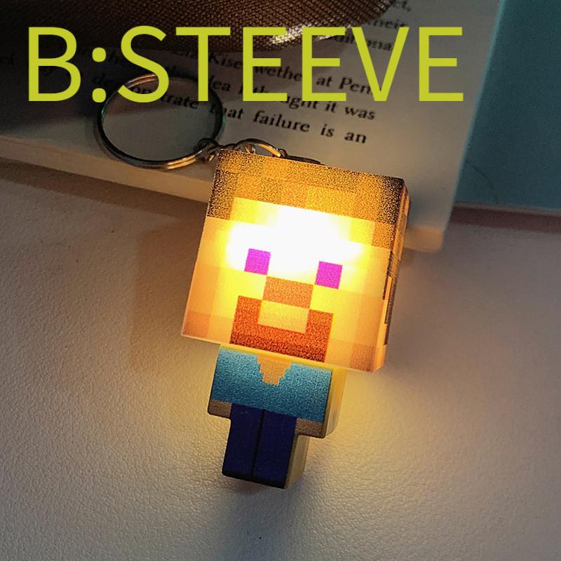 Minecraft Surrounding Torch LED Light USB Rechargeable Mini Torch Keychain Backpack Pendant Children Gifts LED Night Light