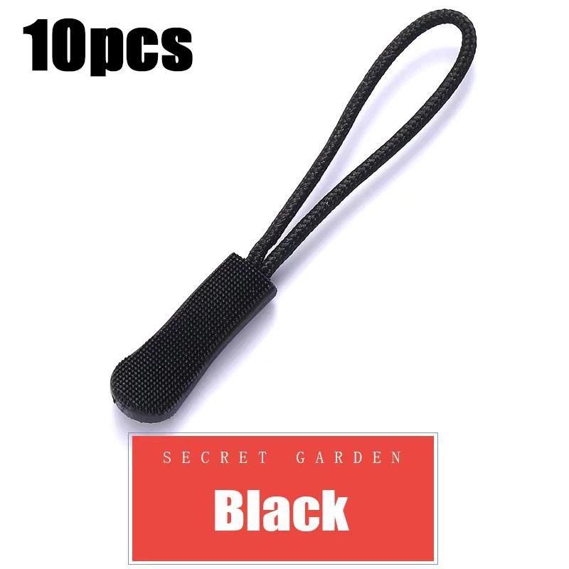 10/50pcs Zipper Pull Puller End Fit Rope Tag Replament Clip Broken Buckle Fixer Zip Cord Tab Travel Bag Suitcase Tent