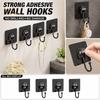 Strong Adhesive Wall Hook 7x7cm No Drilling Damage Free Hanging Hook for Bathroom Kitchen Door Back Mounting