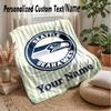 Seattle Seahawks Custom Flannel Throw Blanket Print Your Name Text Soft Warm Blanket Holiday Present