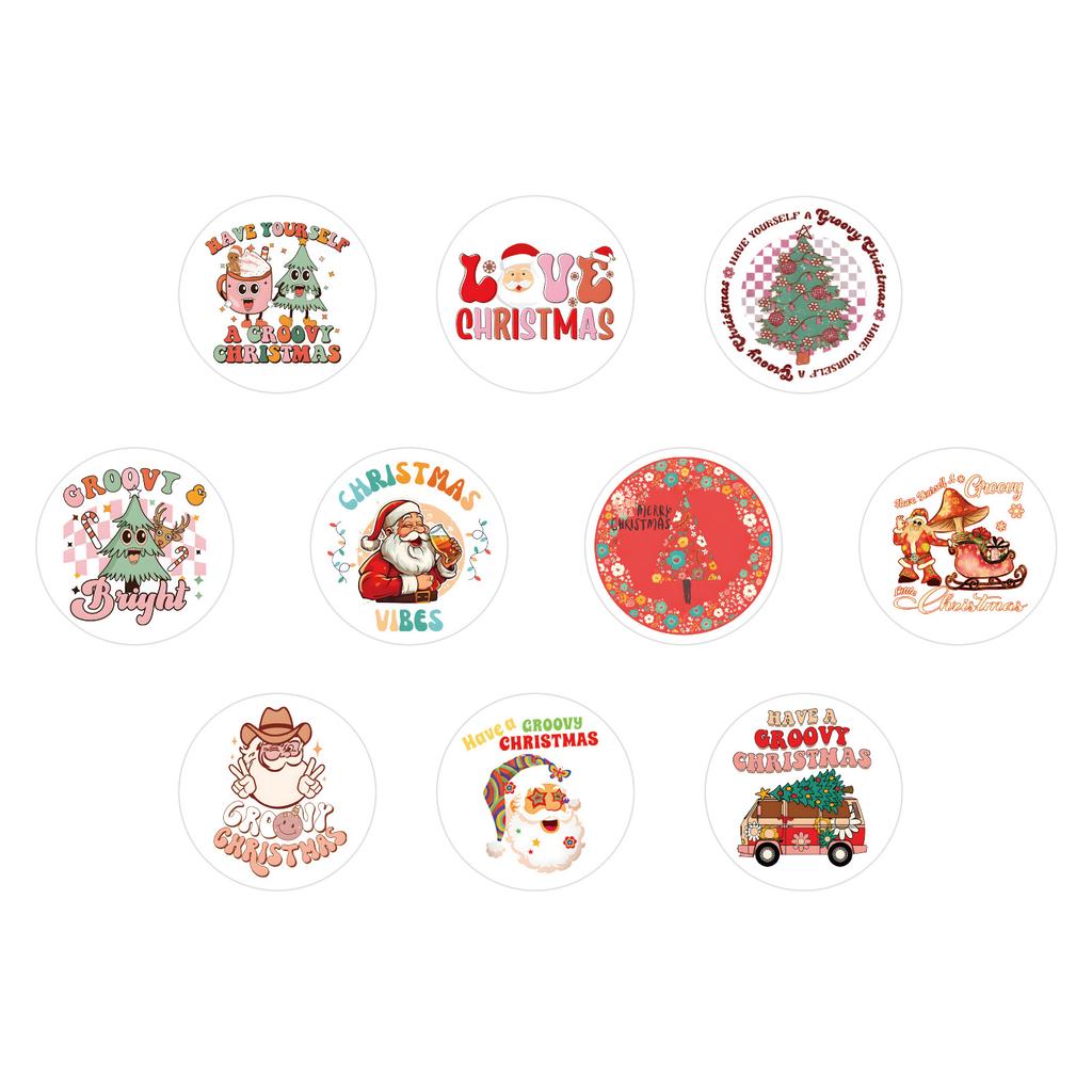 500 Stickers/Roll Groovy Christmas Tape Do-It-Yourself Ornament Material Laptop Hand Tent Tape Premium Durable