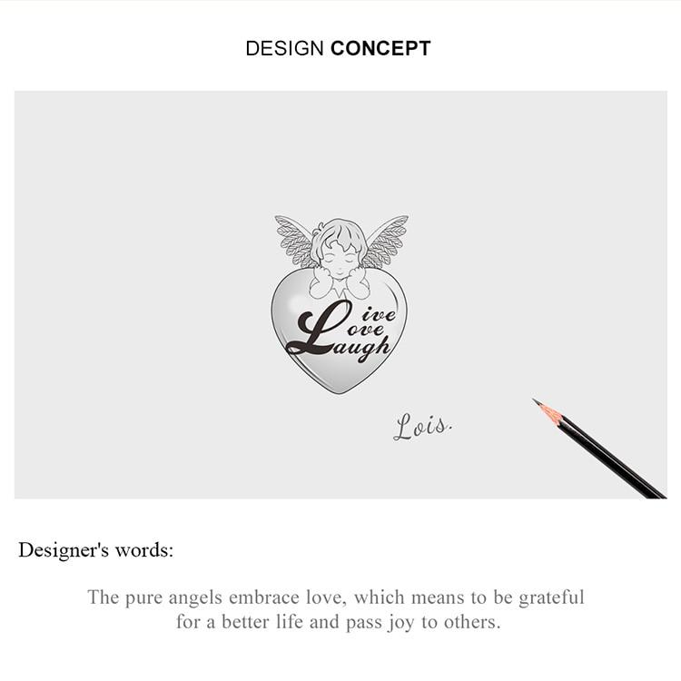 Bamoer Genuine 925 Sterling Silver Thanksgiving Angel Oxidized Silver Charm for Original Luxury Brand Female Jewelry