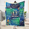 13. Geburtstag Flanelldecke - Weich und geeignet für Sofas, Betten, Büros, Reisen, alle Jahreszeiten, tolles Geschenk für Feiertage und Geburtstage.