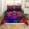 Erosebridal Sugar Skull Comforter Cover Set Skeleton Bones Duvet Cover,Gothic Moth Decor Bedding Sets Twin Magic Unicorn Rabbit Skulls Beddi