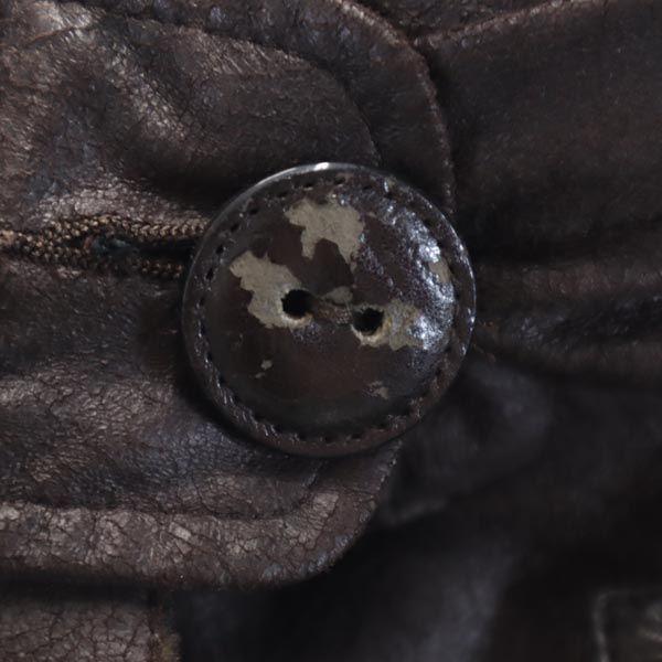 ARMANI JEANS fake leather jacket USA 4 Dark brown Fur lining Men's Used