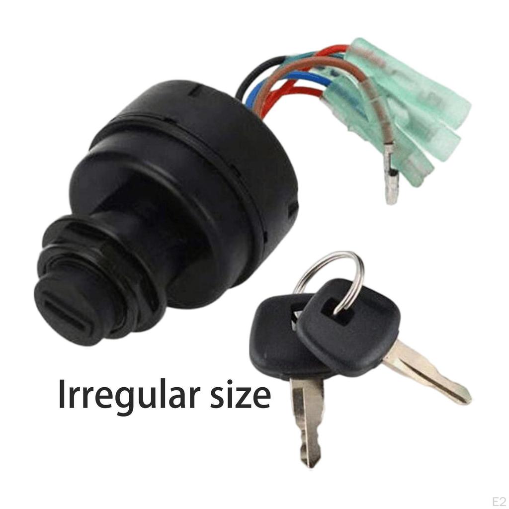 Boat Ignition Switch with Key Locking 6 Wire Connect Push Button Off Electric Lock for