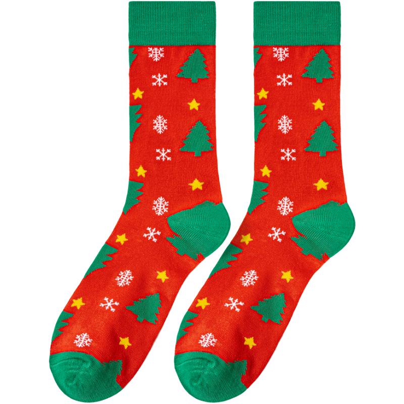 Trendige Unisex-Weihnachts-Baumwollsocken - Beliebter Europäischer & Amerikanischer Stil für Alle Jahreszeiten