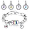 S925 Silver Lucky Month Birth stone Charm Fit Bracelets Diy For Women Pendant Colorful 12 Month Charm