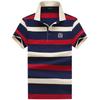 TrendHub Striped Polo Shirt Men Short Sleeve Business Casual Polo Shirt Gent Slim Fit Cotton Breathable Fashion Polo