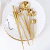 Zebian 304 Mirror Gold Stainless Steel Flatware Set