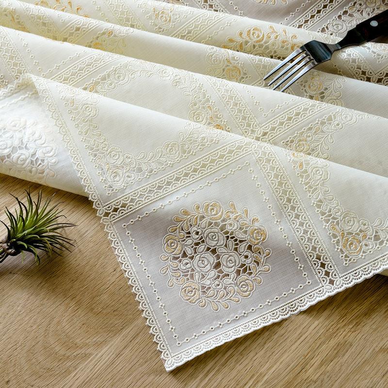 Factory Direct Sales Internet Celebrity Tablecloth Leave-In Waterproof, Oil-Proof And Scalding Rectangular Dining Table Cloth Tablecloth Lace Coffee