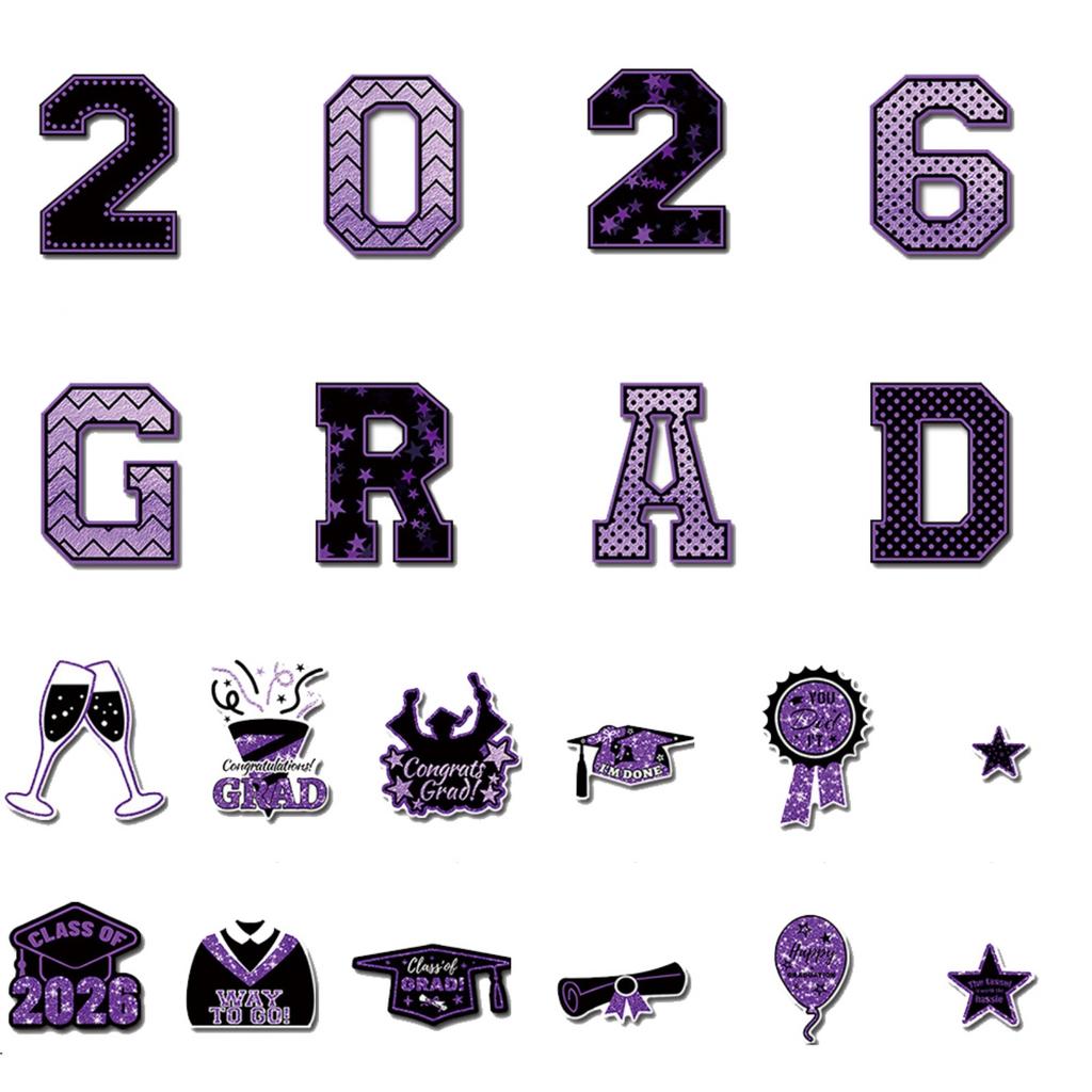20 Pcs Graduation Car Magnets Senior Graduation Car Decoration Bumper Sticker Congrats Grad Magnet Magnetic Refrigerator Decal For Grad Party Supplies