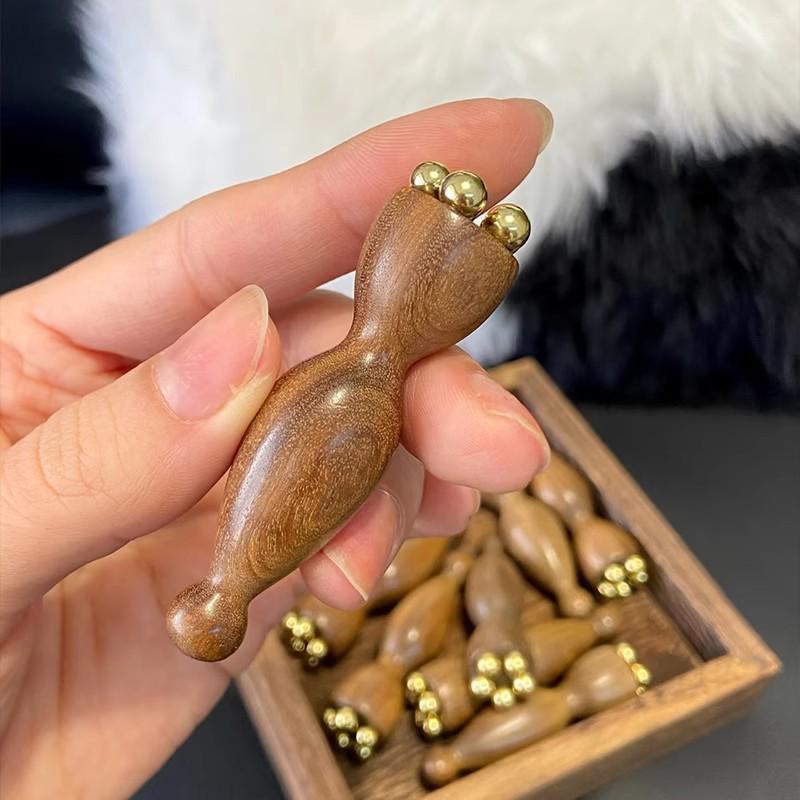 Newcomer Exclusive: Small Lotus Brass Meridian Massage Comb & Gua Sha Stick for Face and Eye