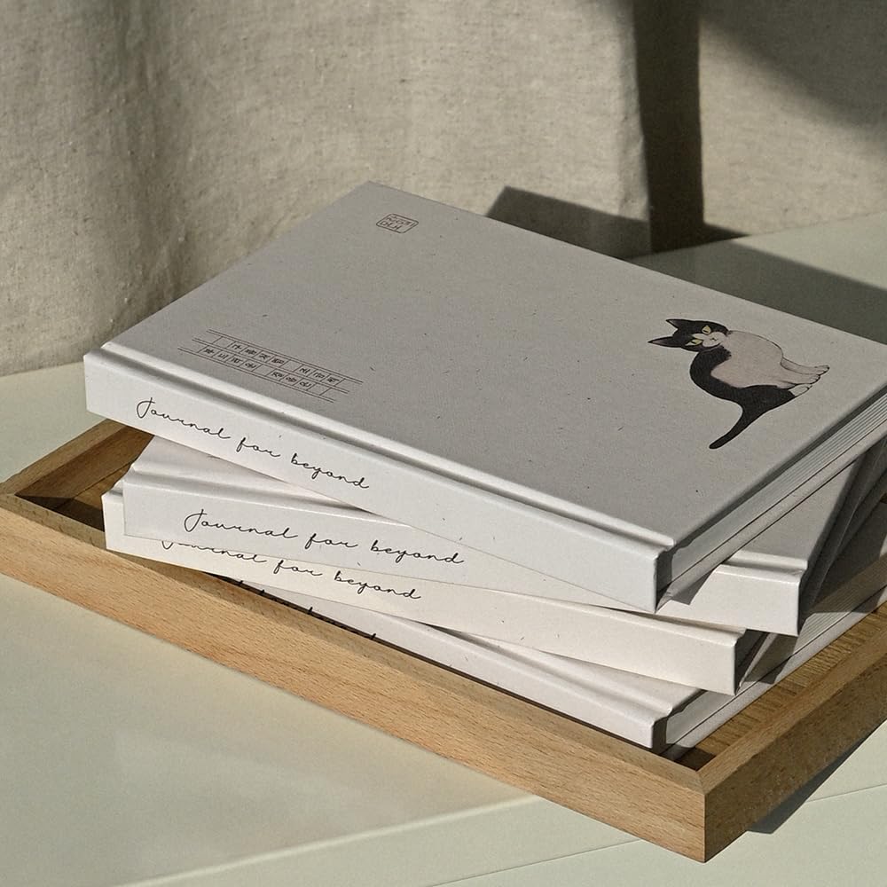 Monolike Journal For Beyond Minhwa Hardcover Lined Black Cat 192 Pages Notebook, - Hardcover, Diary, Academic,