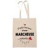 Tote Bag - PLANETEE - Beloved Walker Woman - Printed Cotton In France - Beige - Sturdy Handles