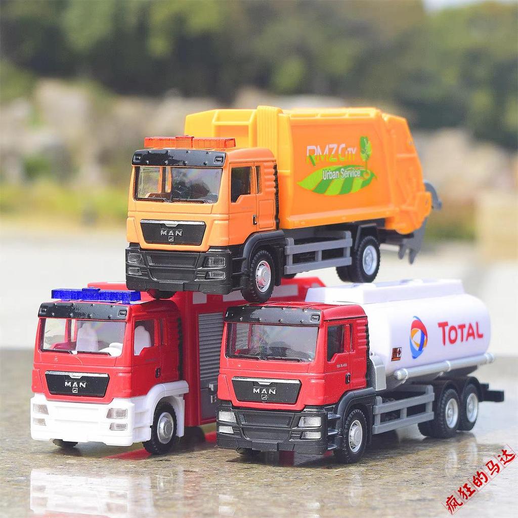 SCANIA MAN Oil Tank Truck Total bp Shell 5 inch Simulation Diecast & Toy Vehicle RMZ city 1:64 Cadouri de mașini din aliaj pentru copii