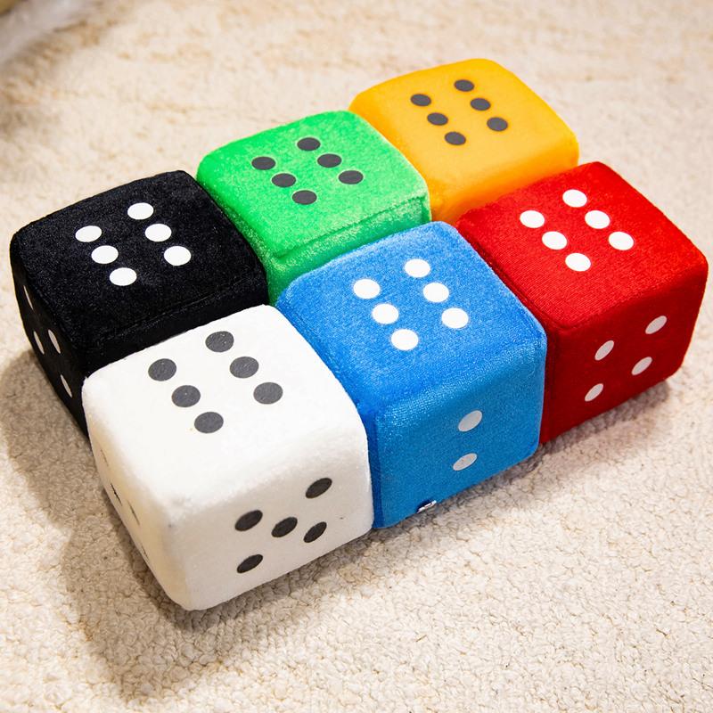 10Cm Funny Dice Hanging Pendants Creative Game Props Sponge Filling Colorful Dice Keychain Backpack Hangings Decoration Gifts
