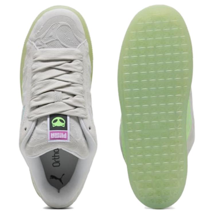 PUMA Suede XL Abrasion Resistant Low top Skateboard Shoes Men's Silver Green 402245-01