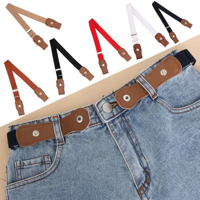 Elastic Stretch Jeans Pants Stretch Canvas Buckle-Free Belt Waist Belt Kids Belts