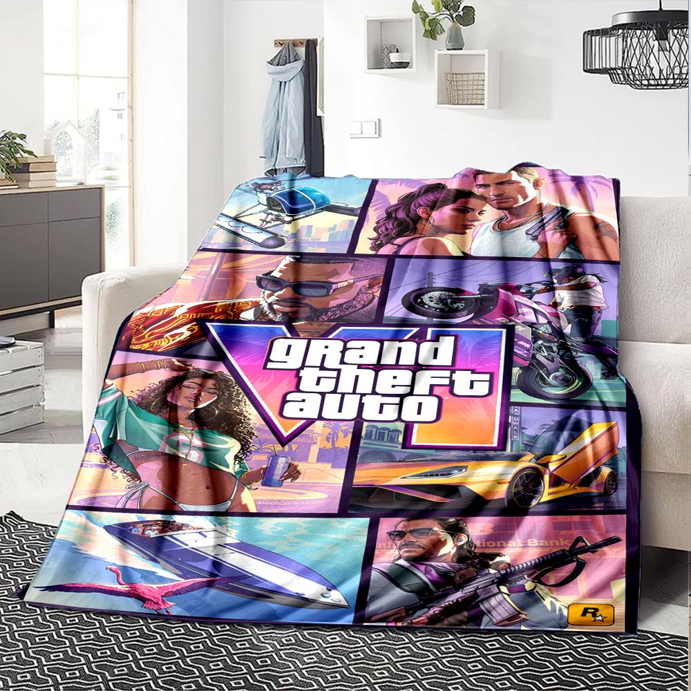Grand Theft Auto Blanket Ultra-Soft Great for Seaside Couch Livingroom for All Occasions Stylish Decor Gifts For Family Or Friends