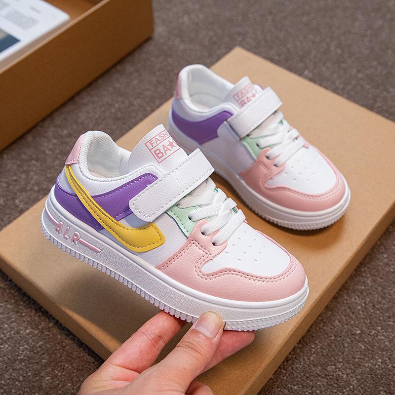 Children's Sports Shoes Breathable Spring and Autumn New Girls Breathable Little White Shoes Boys Shoes Board Shoes Middle and Old Children's Casua