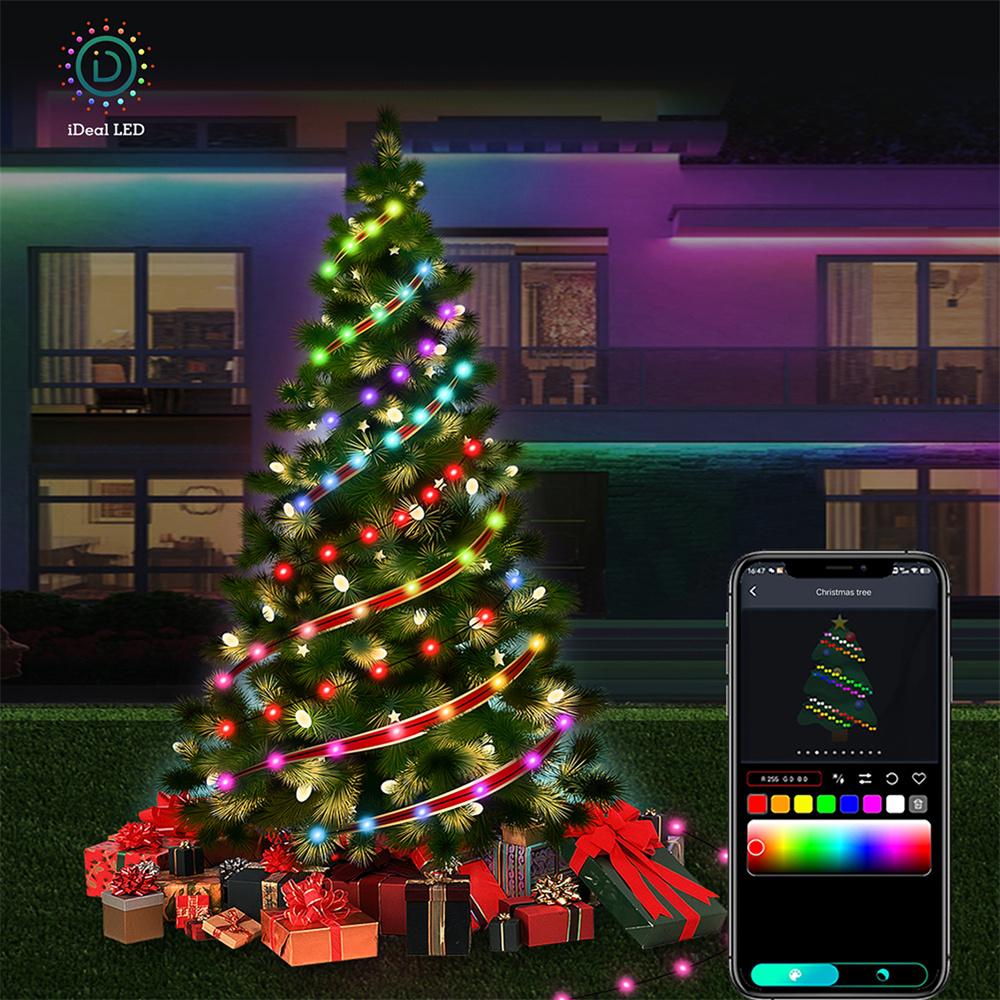 20/10/5M Christmas Tree RGB Lights Smart Waterproof 5V USB LED String Lamp Outdoor App Remote Control Garland Fairy Lights Decor