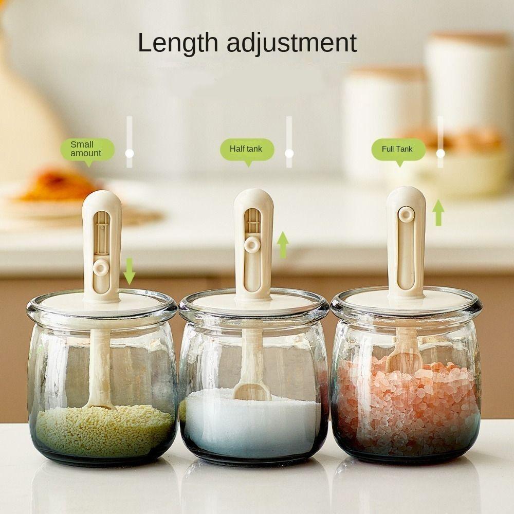 

Household Kitchen Salt Storage Box Pepper Telescopic Seasoning Jar for Kitchen білий