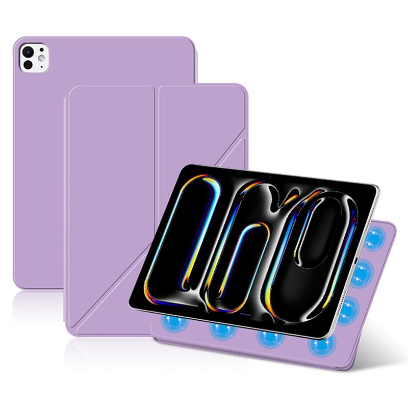 For iPad Pro 11 (2025)/11 (2024) Case Magnetic Attachment PU Leather Origami Stand Tablet Cover