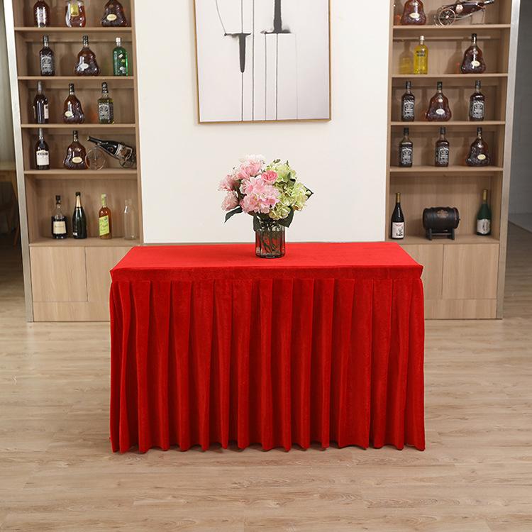 Konferenztischdecke für Hotels, rechteckige Tischdecke für Büros, Anmeldebereich, Flanelltischdecke, Tischüberzug, Tischrock